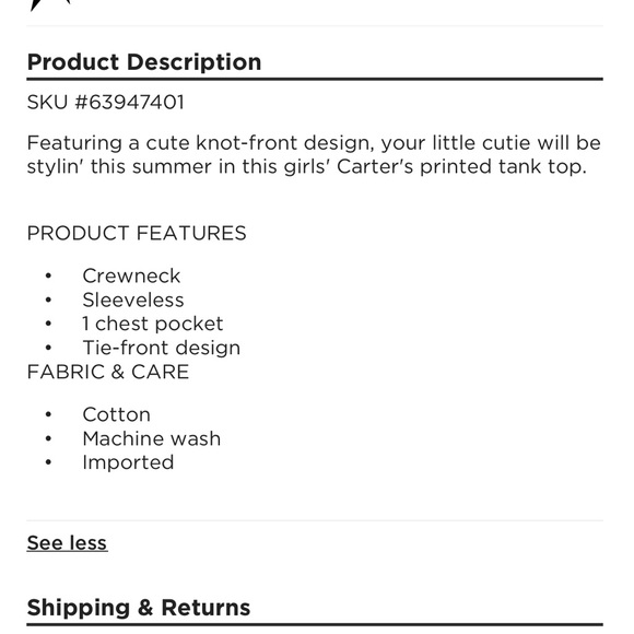 Carter’s knot-front tank top - Picture 2 of 2